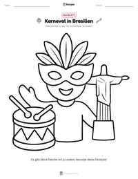 Karneval in Brasilien druckbare Arbeitsblatt Vorschau