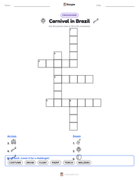 Carnival in Brazil printable worksheet preview