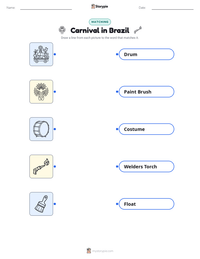 Carnival in Brazil printable worksheet preview