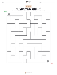 Aperçu de la feuille de travail imprimable Carnaval au Brésil