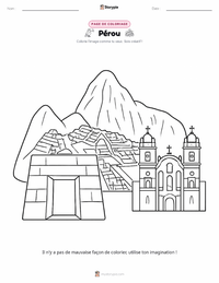 Page de coloriage Pérou pour les enfants