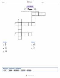 Peru printable worksheet preview