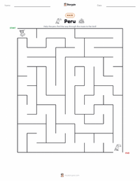 Peru printable worksheet preview