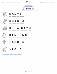 Prabaca lembar kerja cetak Peru