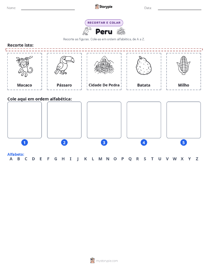 Recortar & Colar Alfabeto