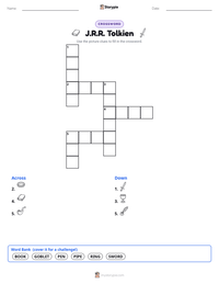 J.R.R. Tolkien printable worksheet preview