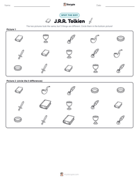 J.R.R. Tolkien printable worksheet preview