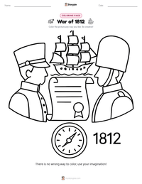 War of 1812 coloring page for kids