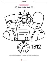 Pagina da colorare di Guerra del 1812 per bambini