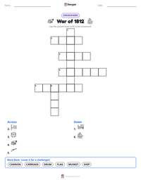 War of 1812 printable worksheet preview