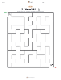 War of 1812 printable worksheet preview