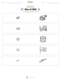 War of 1812 printable worksheet preview