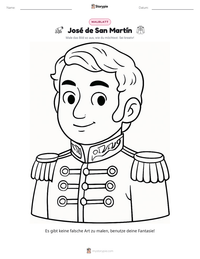 José de San Martín druckbare Arbeitsblatt Vorschau