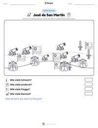 José de San Martín druckbare Arbeitsblatt Vorschau
