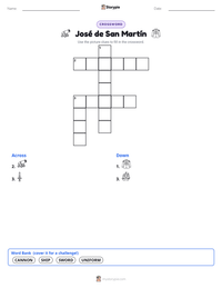 José de San Martín printable worksheet preview