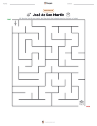 José de San Martín druckbare Arbeitsblatt Vorschau