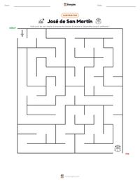 Aperçu de la feuille de travail imprimable José de San Martín