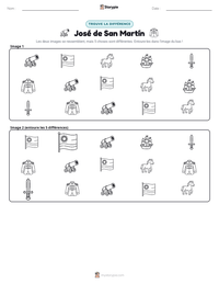 Aperçu de la feuille de travail imprimable José de San Martín