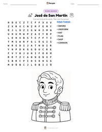 José de San Martín printable worksheet preview