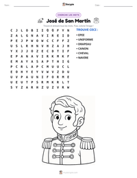 Aperçu de la feuille de travail imprimable José de San Martín