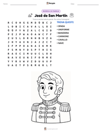 Anteprima della scheda stampabile di José de San Martín
