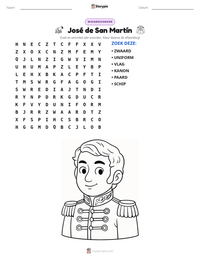 José de San Martín afdrukbare werkblad voorbeeld