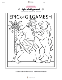 Epic of Gilgamesh coloring page for kids