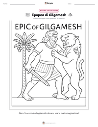 Pagina da colorare di Epopea di Gilgamesh per bambini