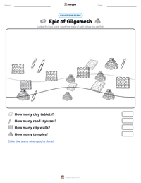 Epic of Gilgamesh printable worksheet preview