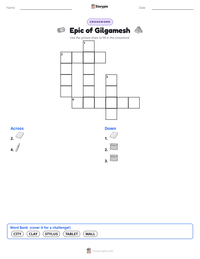 Epic of Gilgamesh printable worksheet preview