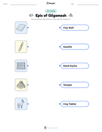 Epic of Gilgamesh printable worksheet for kids