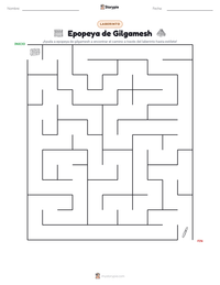 Vista previa de la hoja de trabajo imprimible de Epopeya de Gilgamesh
