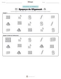 Vista previa de la hoja de trabajo imprimible de Epopeya de Gilgamesh