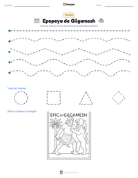 Vista previa de la hoja de trabajo imprimible de Epopeya de Gilgamesh