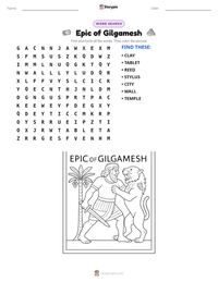 Epic of Gilgamesh printable worksheet preview