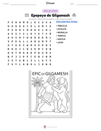 Vista previa de la hoja de trabajo imprimible de Epopeya de Gilgamesh