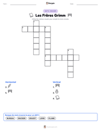 Aperçu de la feuille de travail imprimable Les Frères Grimm