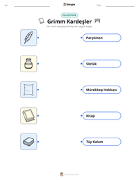 Grimm Kardeşler yazdırılabilir çalışma sayfası önizlemesi