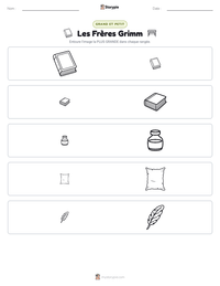Aperçu de la feuille de travail imprimable Les Frères Grimm