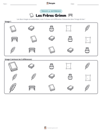 Aperçu de la feuille de travail imprimable Les Frères Grimm