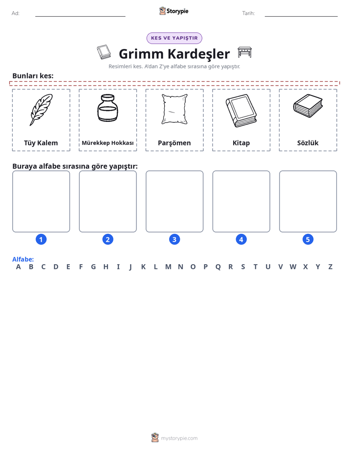 Kes & Yapıştır Alfabe