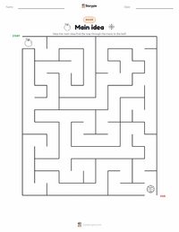Main idea printable worksheet preview