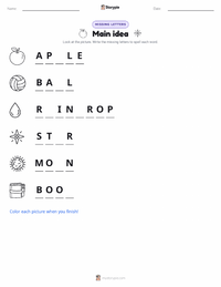 Main idea printable worksheet preview
