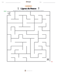 Aperçu de la feuille de travail imprimable Lignes de Nazca