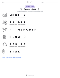 Nazca Lines printable worksheet preview