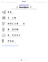 Nazcalijnen afdrukbare werkblad voorbeeld