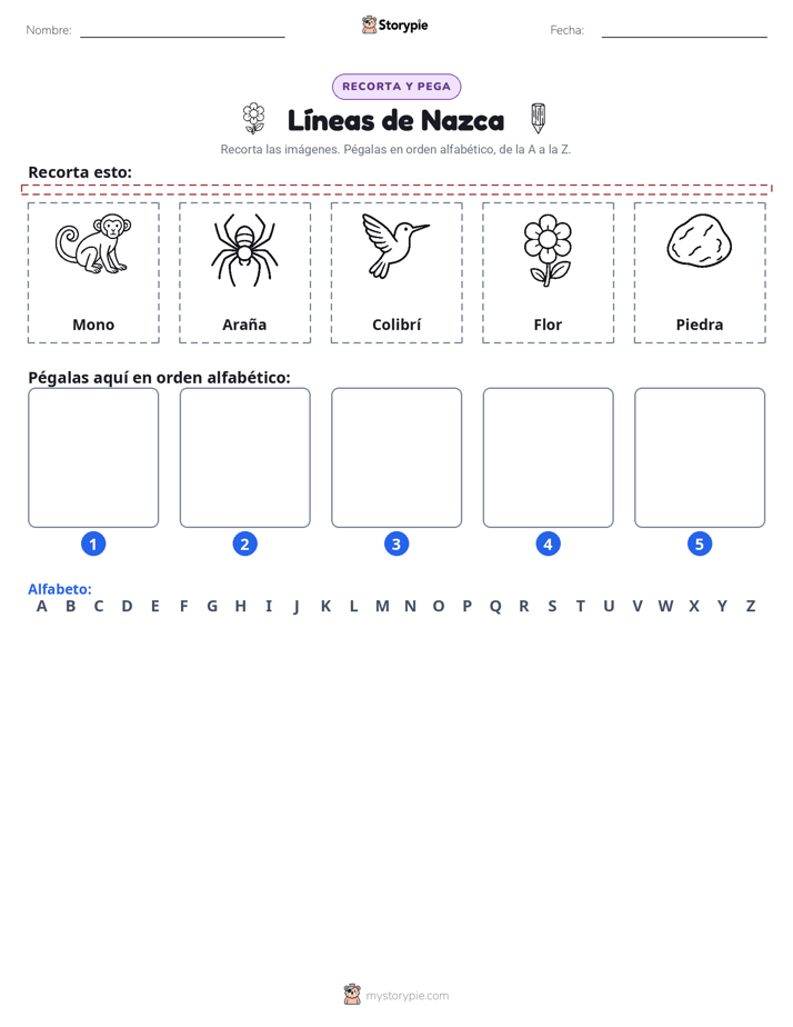 Cortar y Pegar el Alfabeto