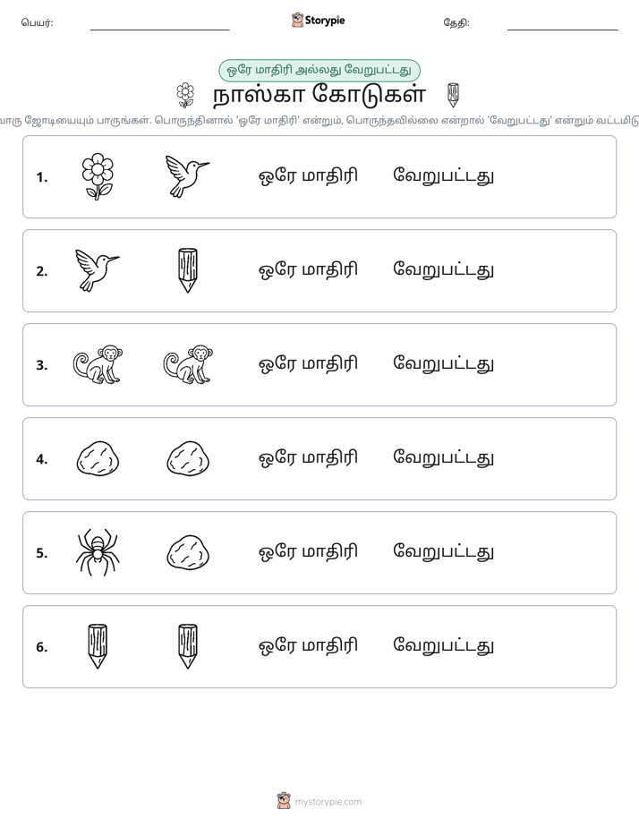 அதே அல்லது மாறுபட்டது