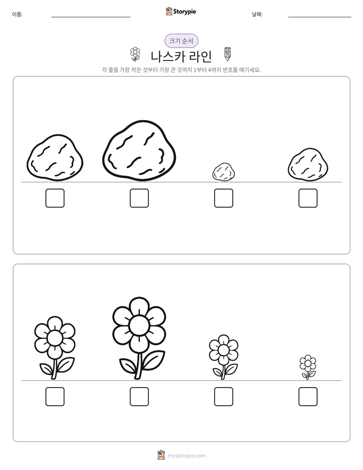 크기 순서
