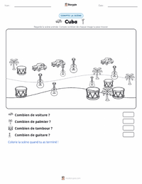 Aperçu de la feuille de travail imprimable Cuba